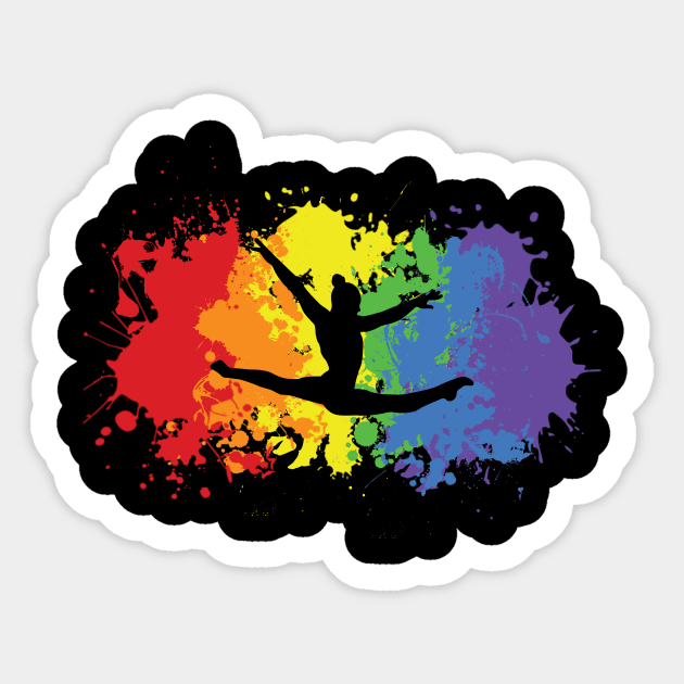 Rainbow gymnast splatter Sticker by Flipflytumble